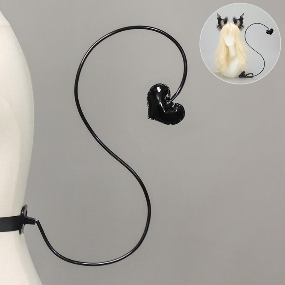 Black Demon Tail Prop Dark Gothic Cosplay Costume New Demon Horns Headband Party
