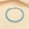 Rechteckiges Blaues Zirkon-Armband für Damen, Vintage Einzigartiger Minimalistischer Stil