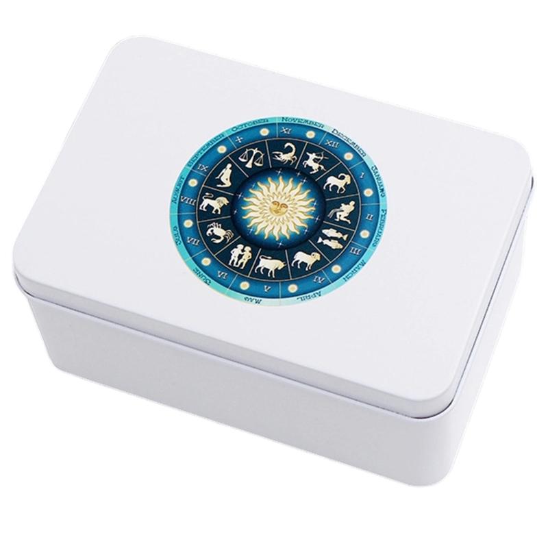 Rectangle Metal Cards Box Playings Tarots Container Jewelry Storage Case Packing Poker Game Empty Poker Card Storage Box