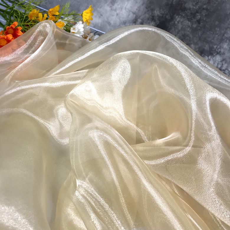 Fir de Cristal Strălucitor Plasă Mată cu Luciu de Apă Țesătură de Nuntă High-end Organza Crocantă Țesătură de Designer DIY Decorare Scenă Nuntă