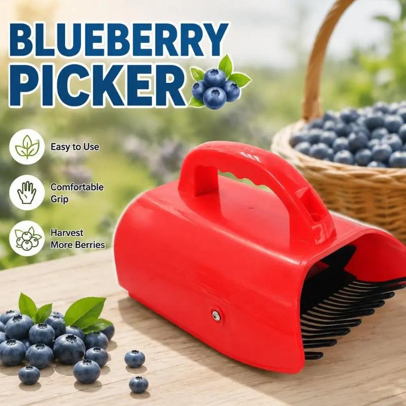 Portable Blueberry Harvester Lightweight Berry Picker Tool Rake Comb Collection Scoop with Comfort Handle for Orchard Garden Fruit Picking