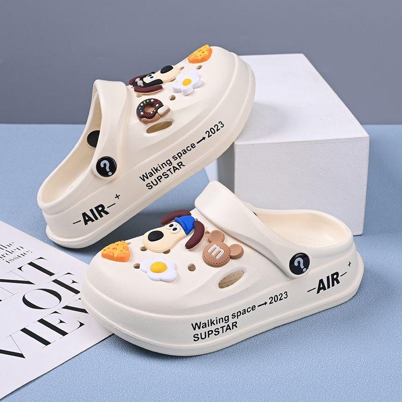 24-31 Size Children Slipper Sandals Girls Clogs Summer Beach Hole Shoes EVA Thick Bottom Anti Slip Cute Cartoon Slipper Sandals