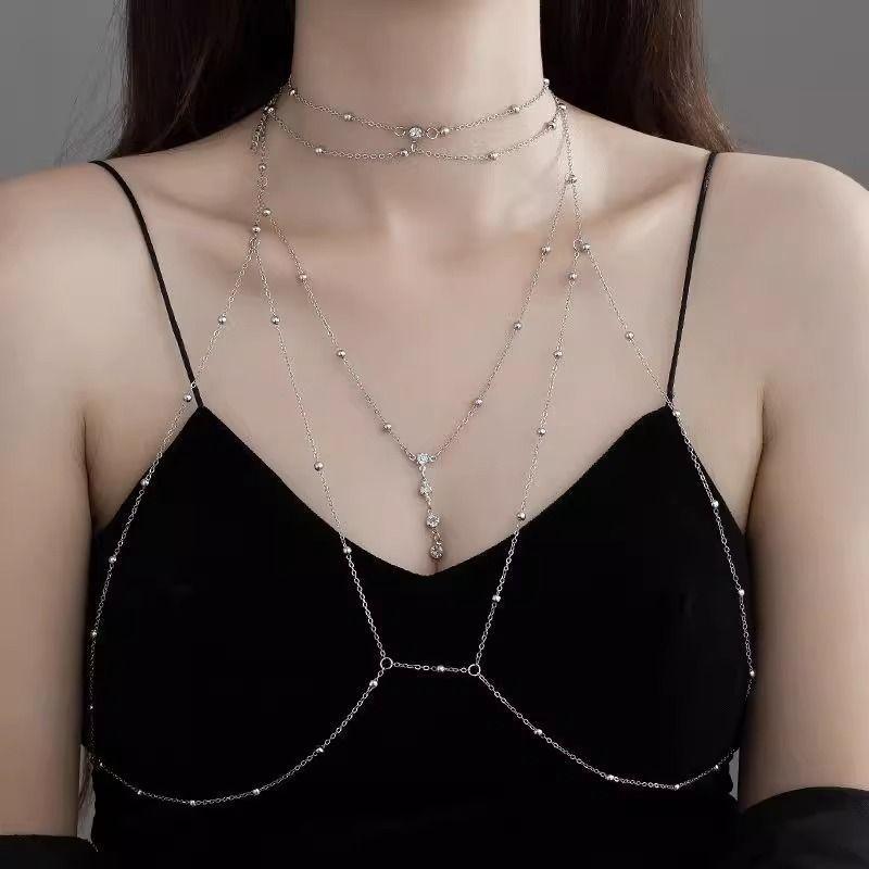 Summer Sexy Simple Street Shot Body Clothing Jewelry Chain Hollow Multi-layer Chest Chain Trendy Fashion Body Chain
