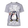 Heißer Verkauf neues Psycho Pinguin 3D gedrucktes T-Shirt lustiges Tier Kurzarm Sommer Mode verrückter Pinguin neutrales Kinder Freizeit Oberteil