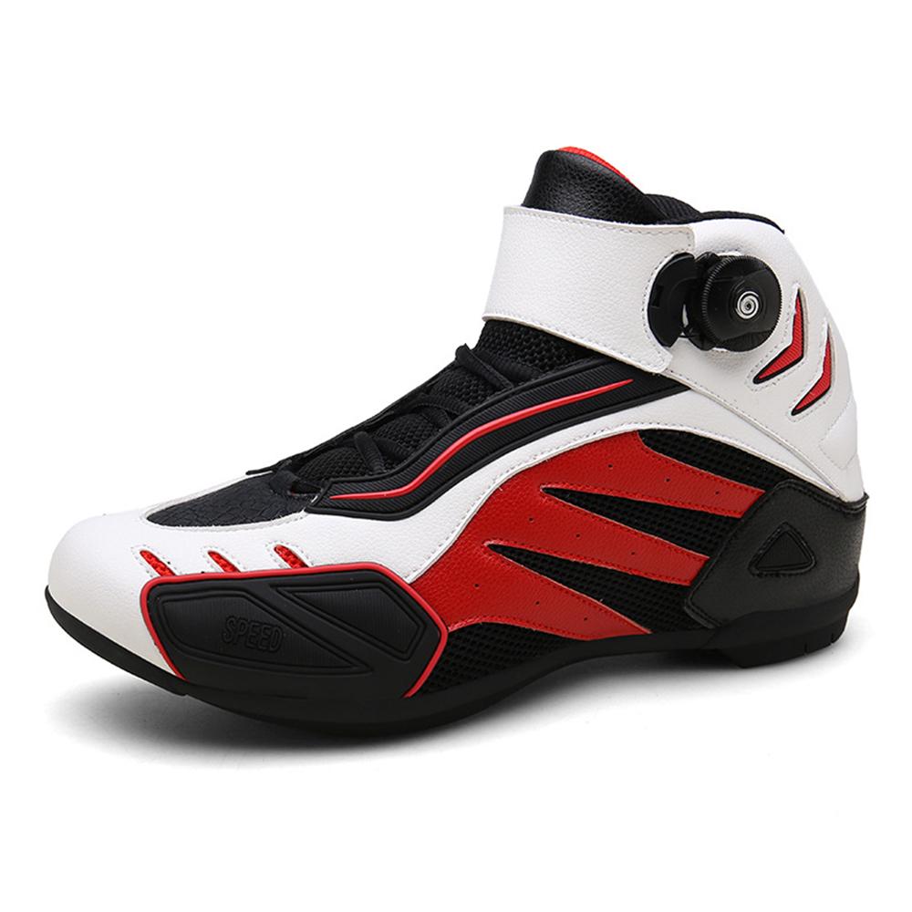 Motorradstiefel Herren Nietenstiefel Verschleißfester Motocrossstiefel Atmungsaktive Motorradschuhe Rutschfeste Motorradausrüstung