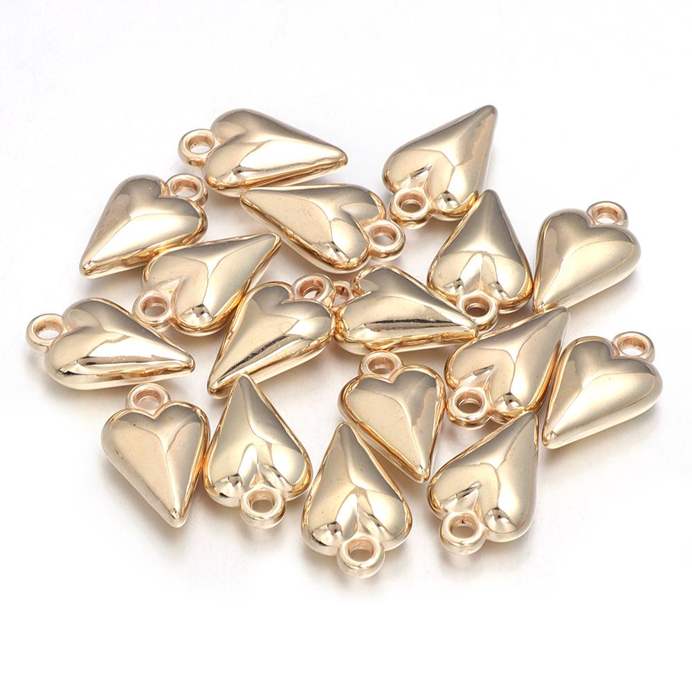20pcs/lot 6 Style Heart Shape CCB Pendants Charm Necklace Earring Pendants For DIY Jewelry Making Bracelet Handmade Accessories