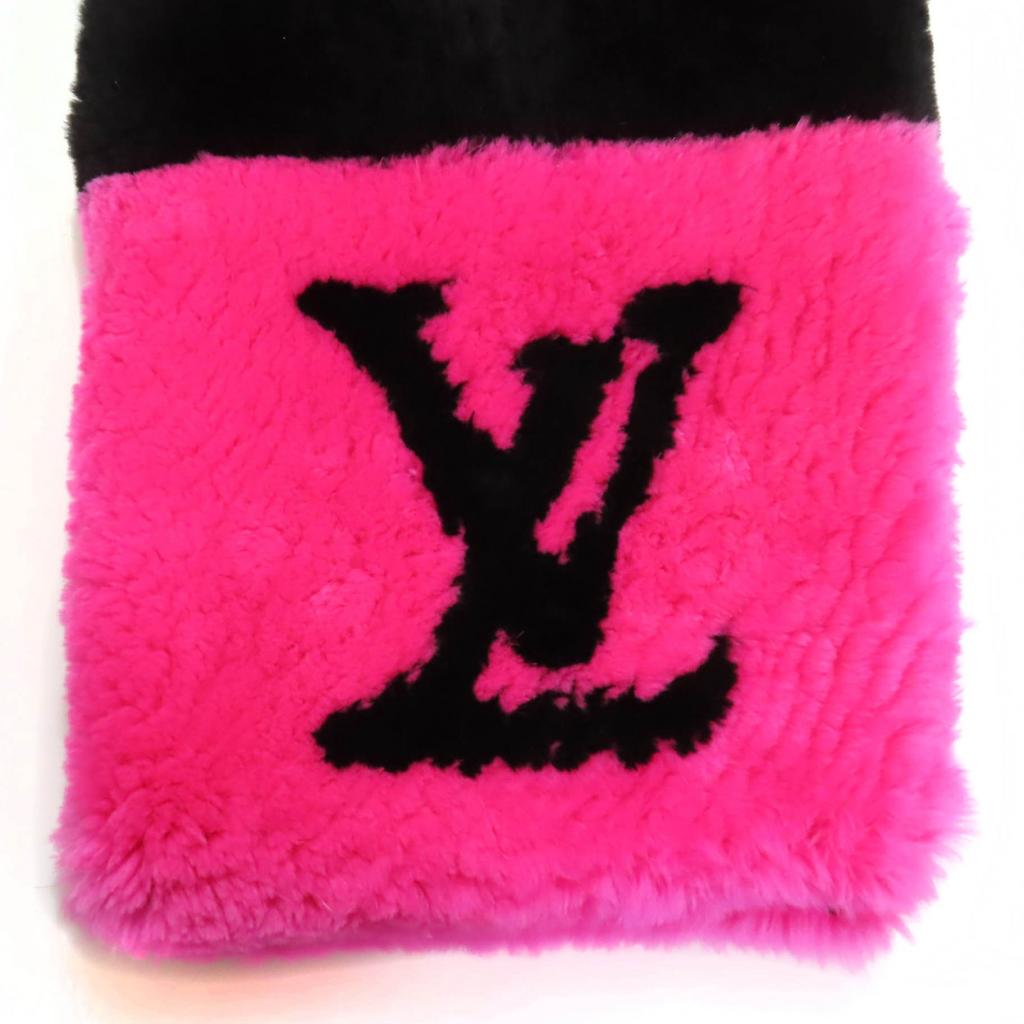 LOUIS VUITTON Scarf LV in the City Black pink Beaver Women M70872 Used