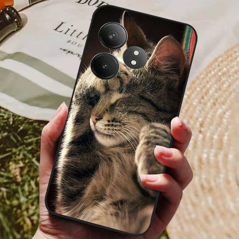 Phone Cover For Realme GT 6 Case Silicone Black Bumper Soft TPU Coque for Realme GT 6T Case Protector Funda Realme GT6 GT6T Bag