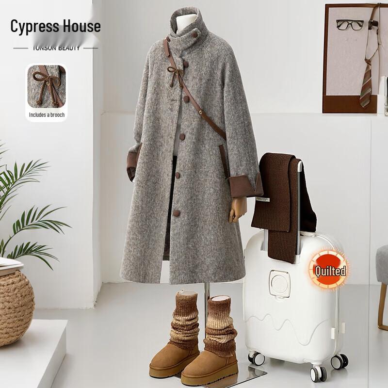 Women s Lapel Mid-Length Winter Coat L