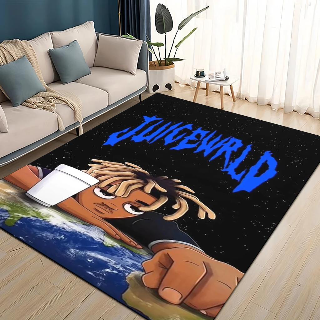HD Juice WRLD 999 3D Legend Rapper Star Rug Carpet for Living Room Bedroom Home Decor,kids Play Non-slip for Sofa Doormat