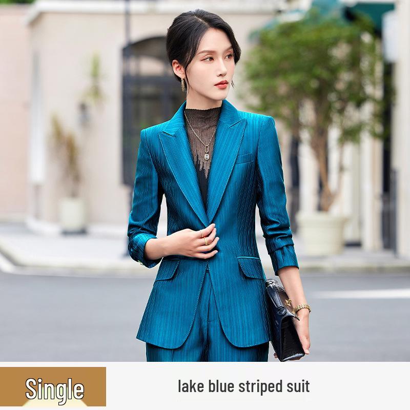 Zihong High-End Acetate Satin Striped Suit Jacket 2024 - Spring/Autumn Goddess Workwear.