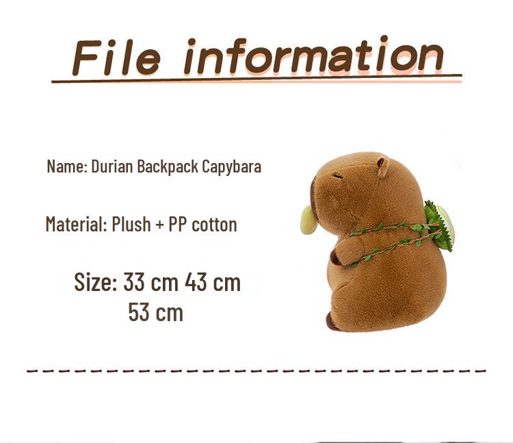 Creative Durian Capybara Plush Toy Doll for Festivals