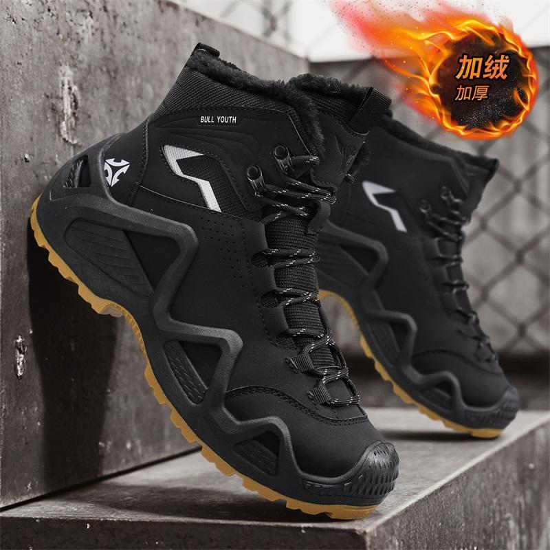 Men's outdoor climbing boots cotton shoes winter high-top velvet outdoor climbing boots batch non-slip boots