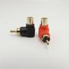 90 Degree RCA Connector Male To Female M/F Right Angle RCA Female To Male Plug Copper Adapter L Type Elbow for Cctv Camera Audio