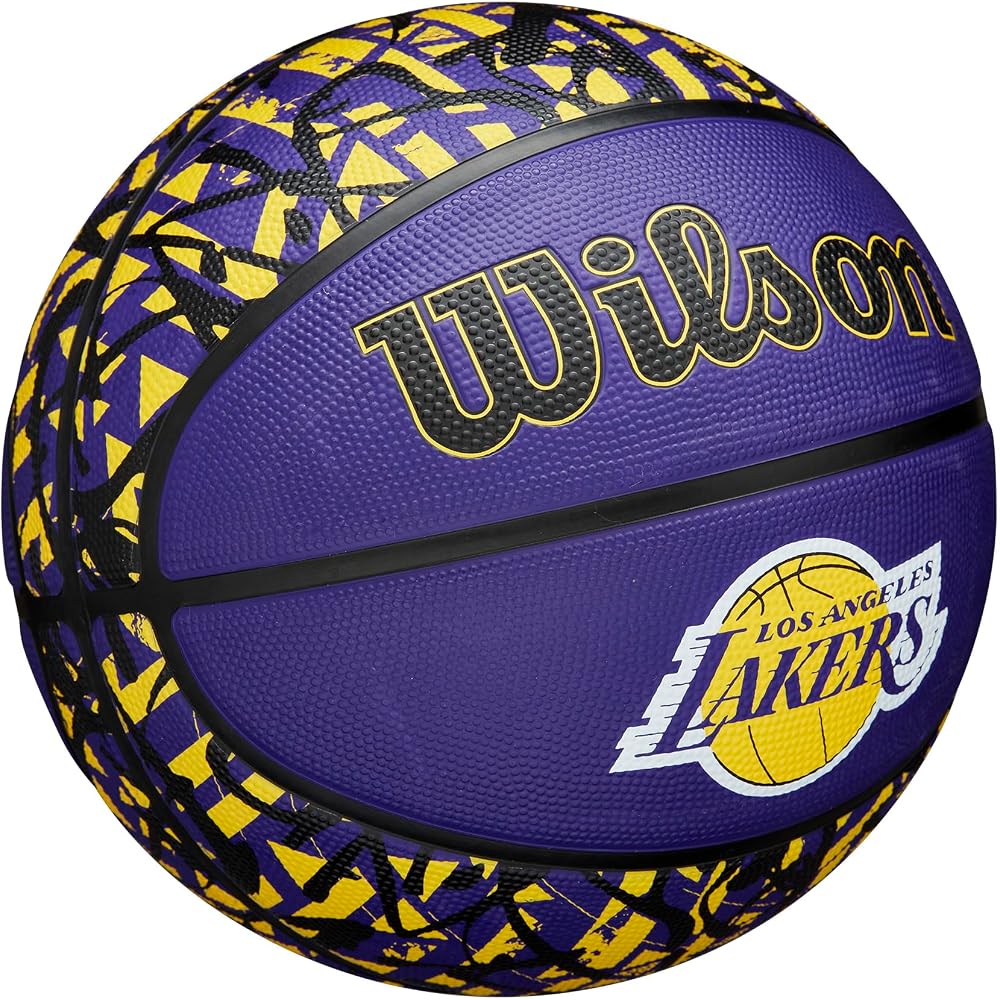 Wilson NBA Team Graffiti Los Angeles Lakers Basketball Size 7 Outdoor Diameter 24.5cm