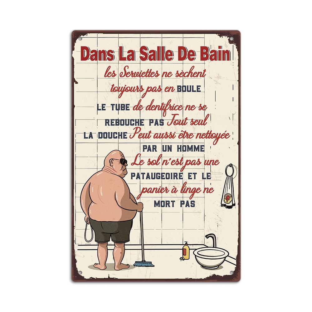 Putuo Decor Vintage Metal  Sign, Chimpanzee Element, Wall Art Decor for Home Farmhouse Bathroom Washroom Toilet, Gift