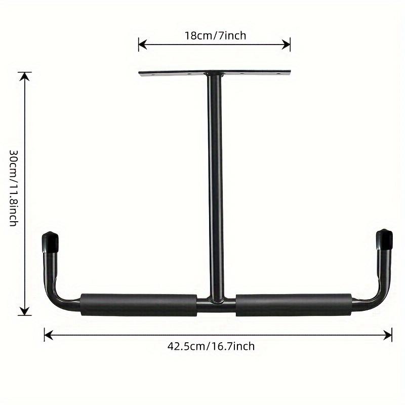 1pc Heavy-Duty Ceiling-Mounted Garage Storage Hook Rack - Overhead Hanging Shelf with Metal Hooks Suitable for Hanging Hoses, Wood, Bulky Items