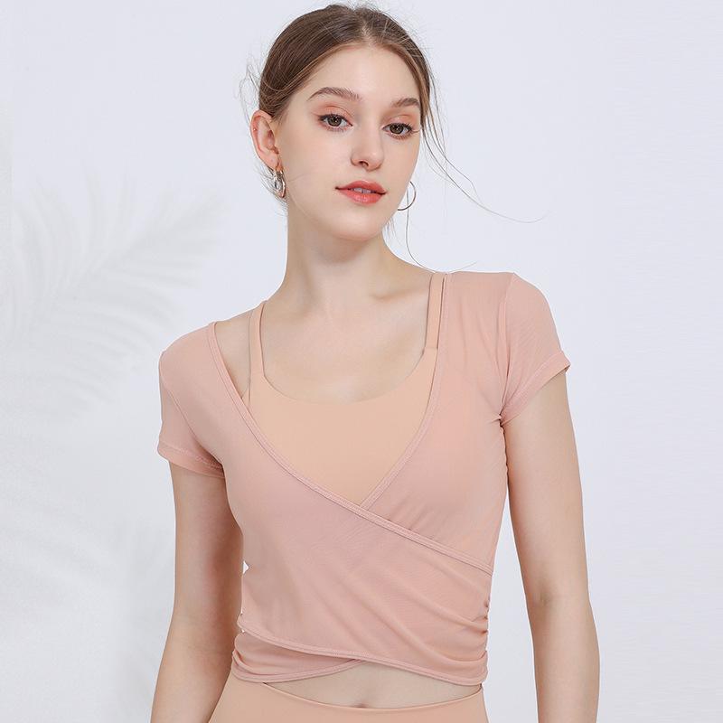 

2-Piece Mesh Sports Bra Set for Running, Fitness, and Yoga Small рожевий/помаранчевий