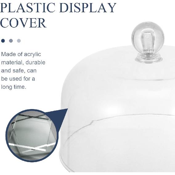 Plastic Cake Dome Cake Cover: Round Cake Stand Cover for Cake Food Stand Plate Tray Pedestal Display