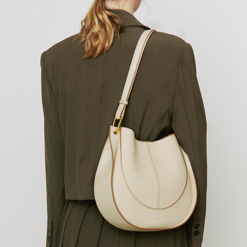 Top Layer Cowhide Crossbody Bag, Niche Light Luxury Women's Bag Design, Single Shoulder Saddle Bag, Real Leather Bag, Women's Bag