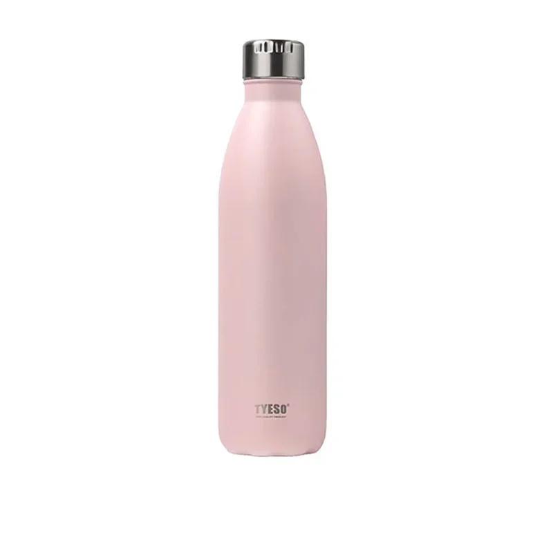 

750/1000ml Tyeso Thermo Mugs Cold and Hot Thermal Cups Sport Water Bottle Vacuum Travel Tumbler Coffee Mug Bike Coke bottle 750ml рожевий