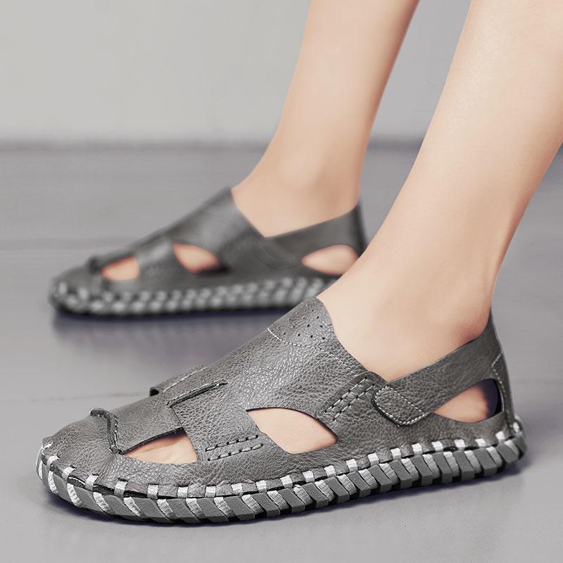 FashionSummer Outdoor Handmade Leather Casual Sports Sandals Men Roman Trekking Beach Sandalias Male Breathable Design Water Sneakers