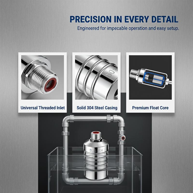 Stainless Steel Automatic Water Level Control Float Valve 1/2" 3/4" Auto Shut Off No Electricity Required For Water Tank Tower