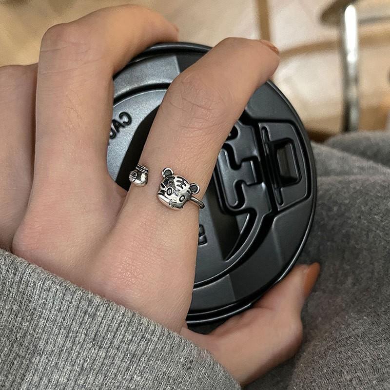 Rings Modern Copper For Women Trendy Cartoon Character Design Beautiful Geometric Style
