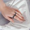 Dark Wind Niche Design High-End Purple Diamond Zircon Retro Couple Ring Index Finger Fashion Personalized Texture Ring