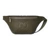 Distressed GG Pattern Zipper Leather Waist Bag Small Men Waist Bag Dark-Green 658582-AABY7-3311