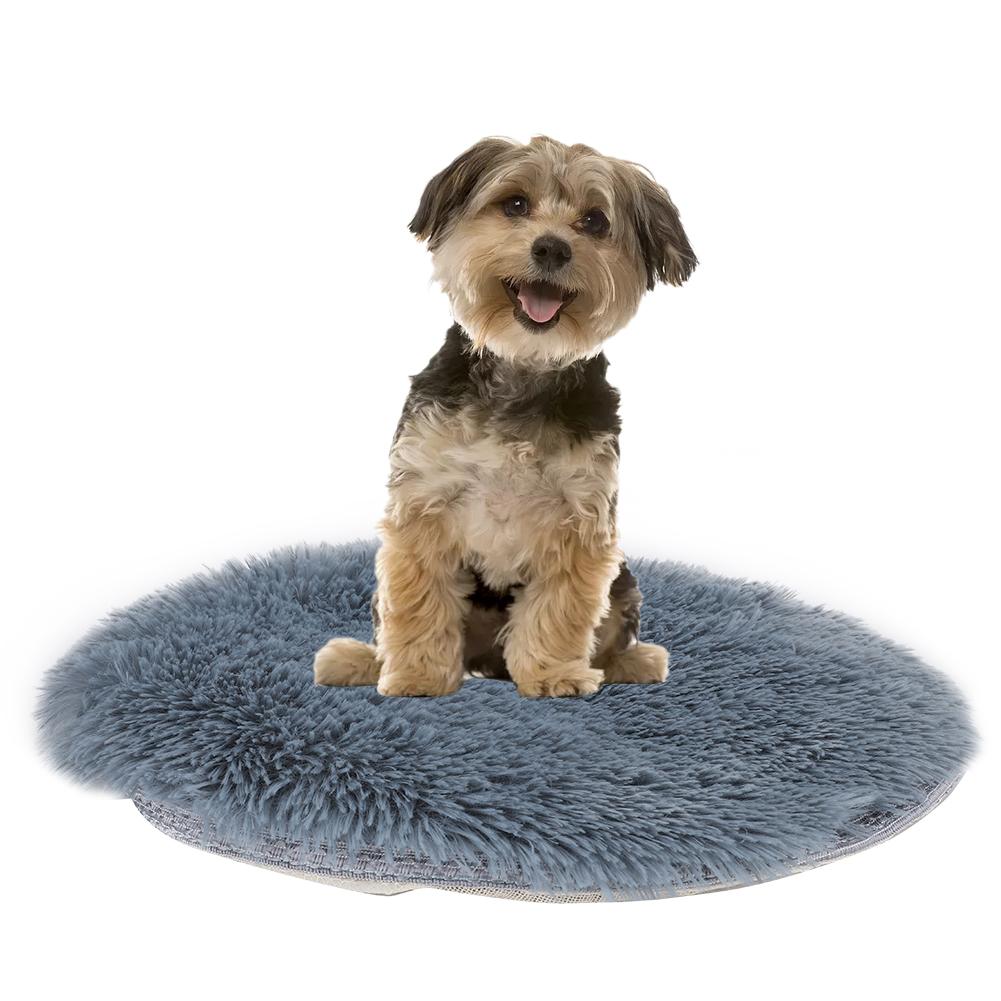 Pets Winter Plush Electric Blanket Heating Mat for Small Dog Cat USB Charging InterfaceSilver Gray