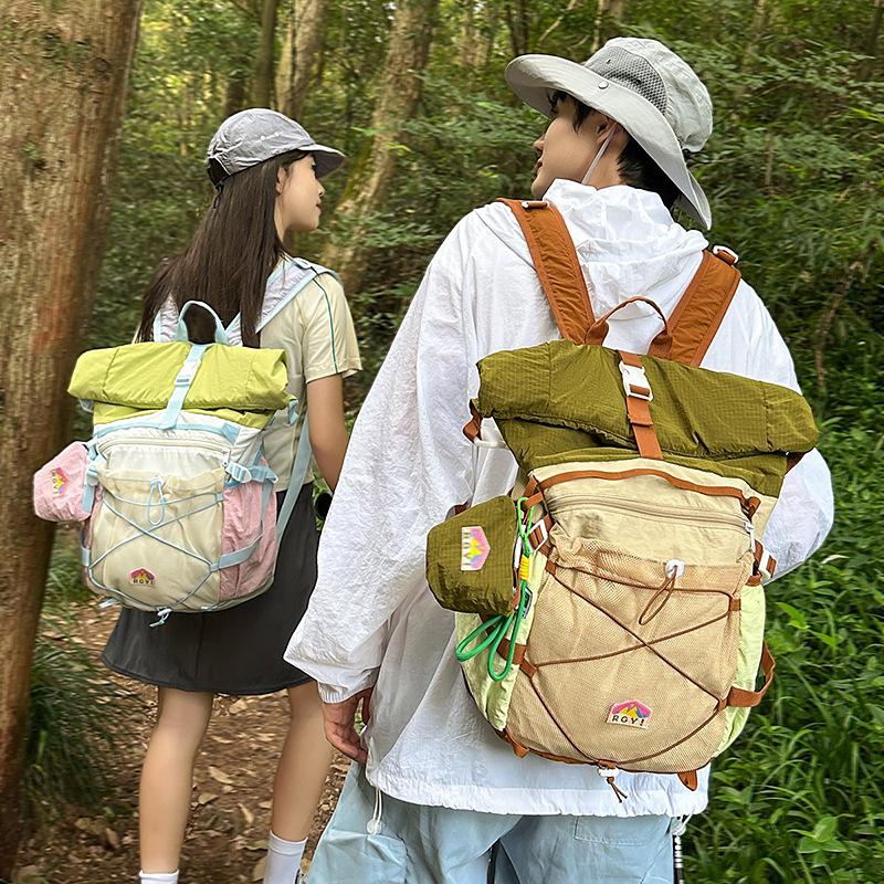 Schoolbag Vintage Japanese Boy Backpack Personalized Splicing Large Capacity Children's Outdoor Travel Mountaineering Backpack Parent-child School Bag