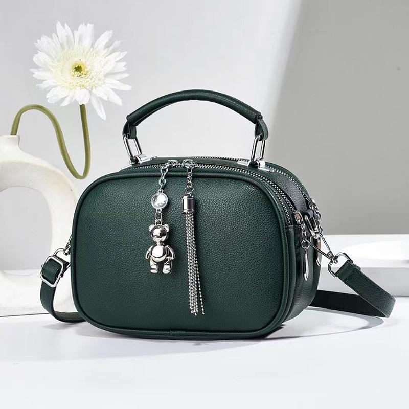 Mom   new bear pendant women's  hand casual simple atmosphere crossbody shoulderbag