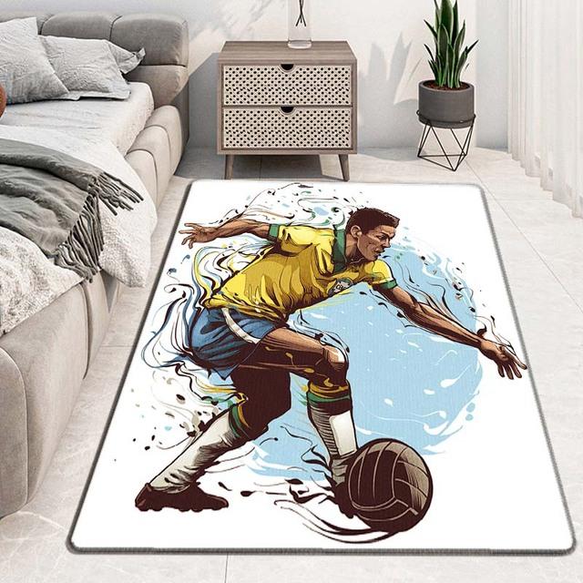 Kober s fotbalovým vzorem Kuchyňská rohožka Rohožka ke dveřím Dekorace podlahy v ložnici Koberec do obývacího pokoje Koupelna Dětský protiskluzový koberec Alfombra