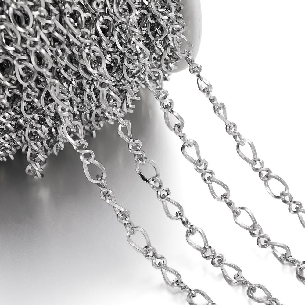 1Meter Stainless Steel Embossed Thick Cable Chain for DIY Men Jewelry Making Supplies Necklace Bracelet Chains Findings