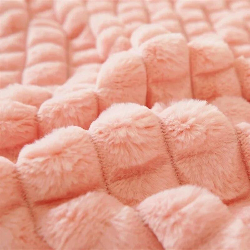 INS Ruit Dik Pluche Bankhoes Antislip Winter Warm Bankhanddoek Mat Wit Grijs Kleur L-vormige Bankhoes voor Woonkamer