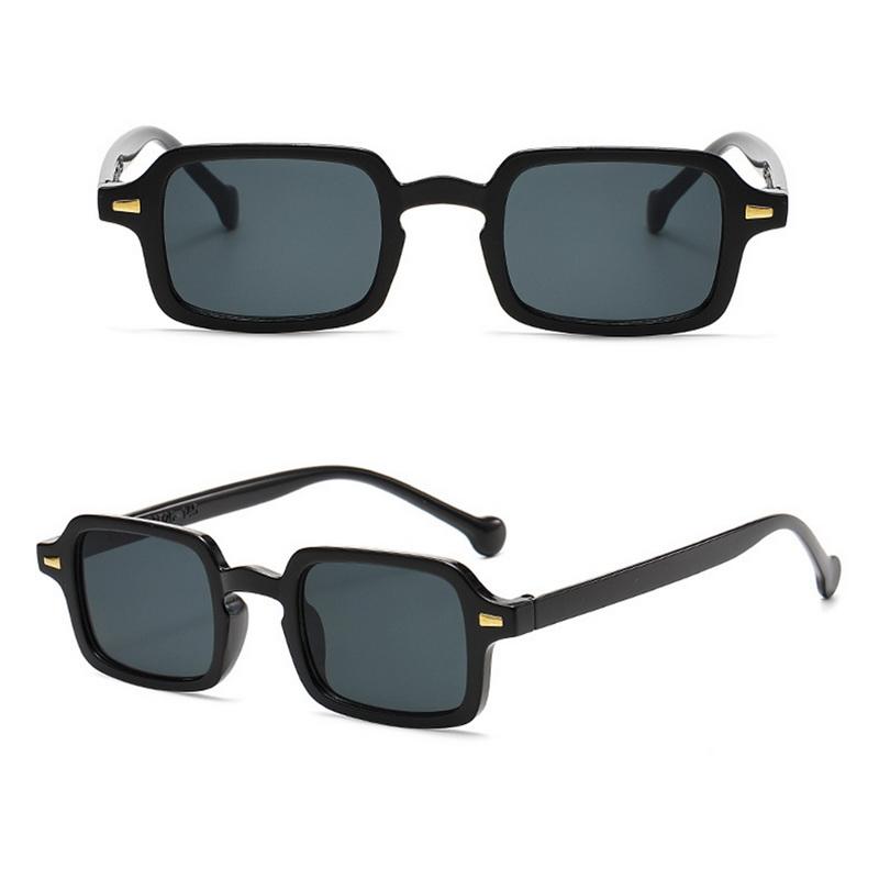 Fashion Vintage Small Rectangular Frame Sunglasses Woman Luxury UV400 Sun Glasses Female Trendy Leopard Blue Oculos De Sol