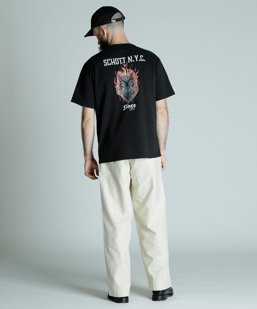 Schott FIREWOLF T-SHIRT, Men's Size M, 010, Black, 782-5134020