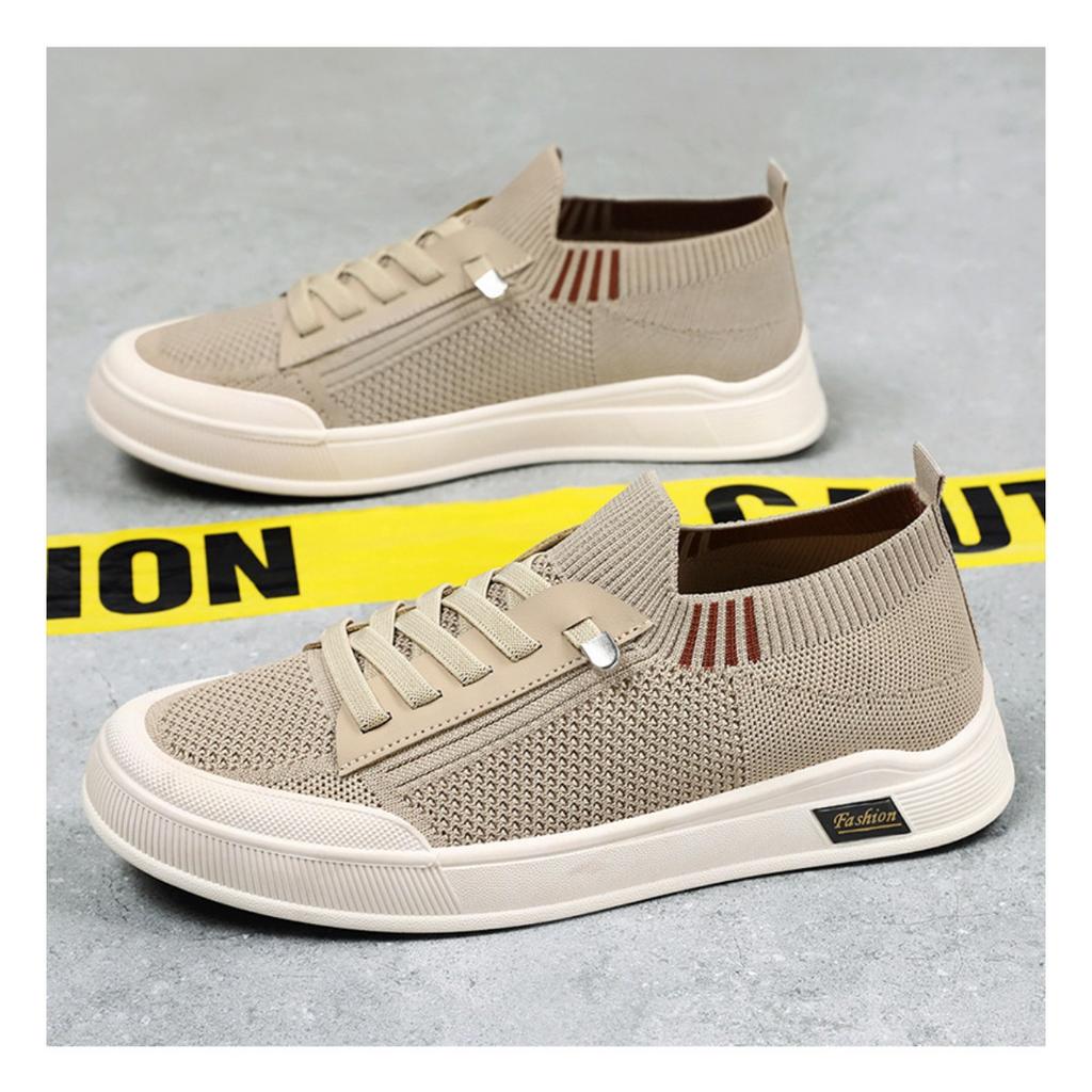 Men's New Fashionable Casual Shoes, Fly Woven Mesh Panel Shoes, One Foot Soft Soled Flat Shoes