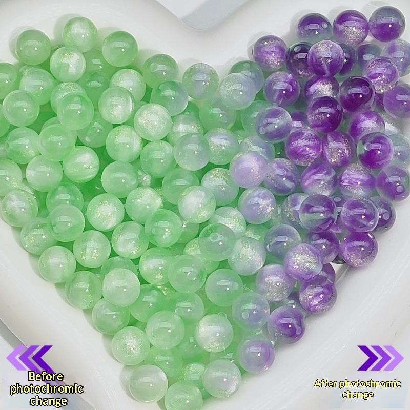10Pcs 10mm UV Reactive Cat Eye Resin Beads Vibrant Color for DIY Necklace Bracelet Earring Handmade Jewelry Crafts