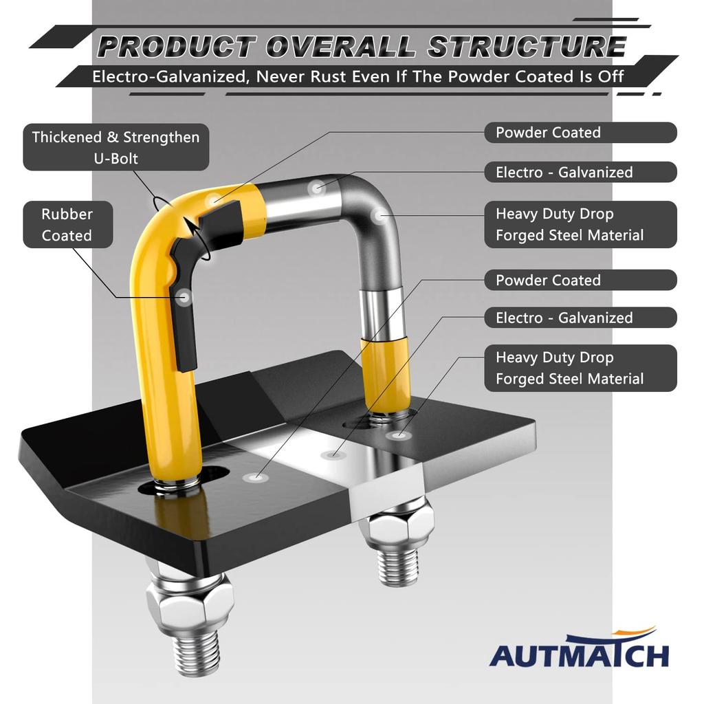 AUTMATCH Hitch Tightener Anti-Rattle Clamp, Heavy Duty Hitch Stabilizer for 1.5" and 2" Trailer