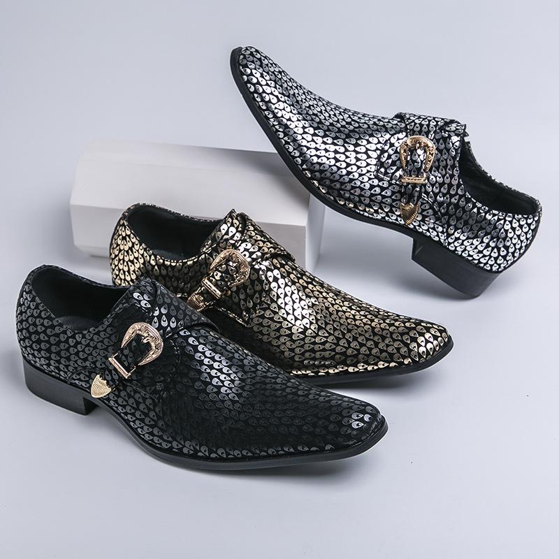 New Fashion Men Dress Shoes Personality Trend Paty Leather Wedding Shoes Men Flats Leather Oxfords Shoes