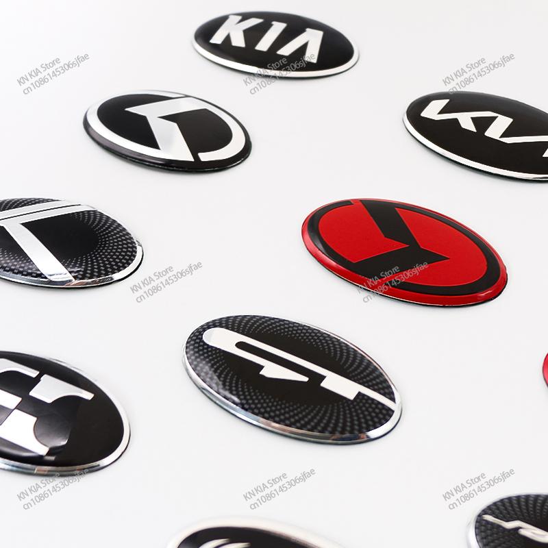 ISFR5 For KIA EV6 Sorento Niro Stinger Ceed Carnival K5 K9 Soul Carens VQ Caden Car Logo Steering Wheel Decoration Sticker Accessories