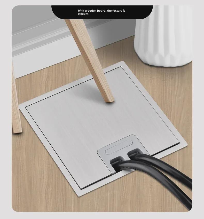 Stainless Steel Concealed Waterproof Floor Socket with Marble Finish