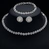 Niche Full Diamond Necklace Earrings Bracelet Three-piece Set Metal Flower Hollow Collar Bridesmaid Bride Suit Women