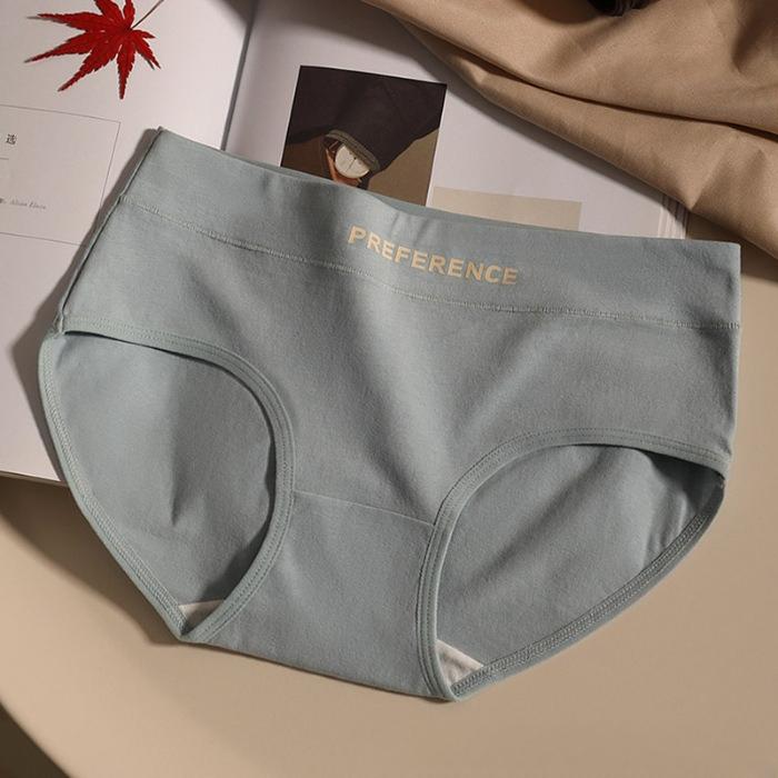 Women's Spring and Summer Cotton Anti-bacterial Skin Friendly Breathable Mid Waist Briefs