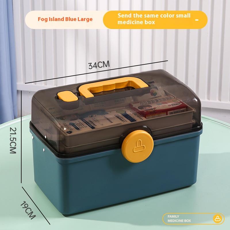 1 Piece of White Household Medicine Classification Box, Large Capacity and Multiple Layers, a Must-have for Home Storage