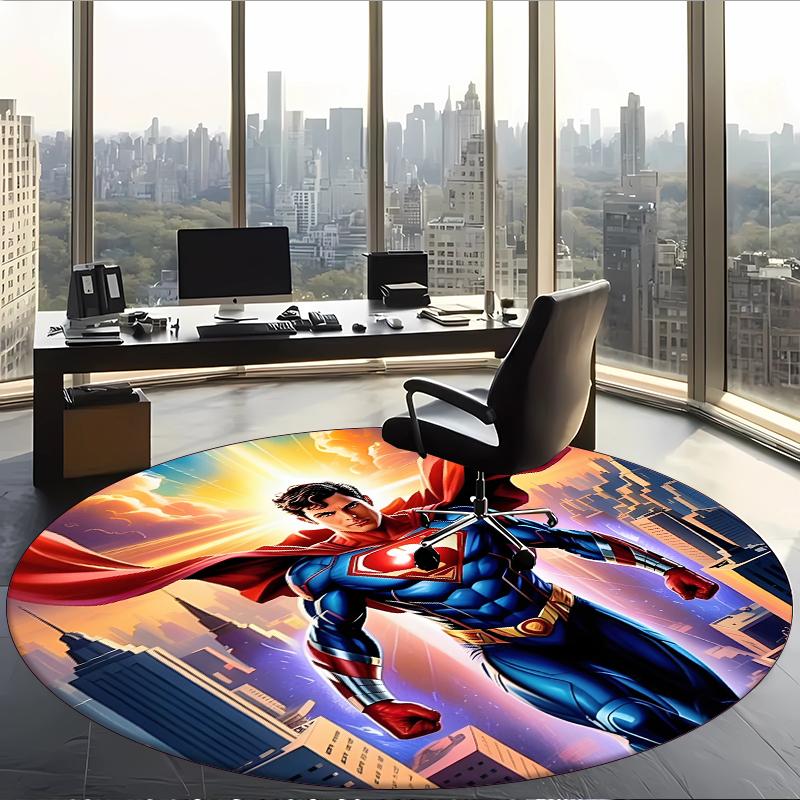 Superuomo (14) Tappeto Rotondo per Ufficio Tappeto Decorativo per Pavimento per Ufficio Camera da Letto Soggiorno e Spazio Domestico