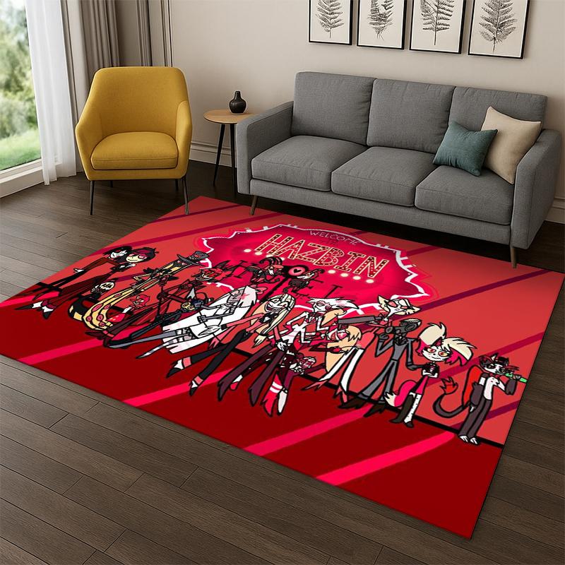 Cartoon H-Hazbin Hotel Charlie Teppich für Schlafzimmer Wohnzimmer Sofa Spielzimmer Fußmatte Heimdekoration, Kinder-Spielbereich Teppich rutschfest