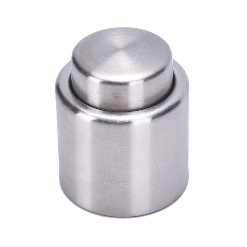 1X Rostfritt Stål Vakuumförseglad Rödvin Förvaringsflaska Stopp Plugg Flaskkork,